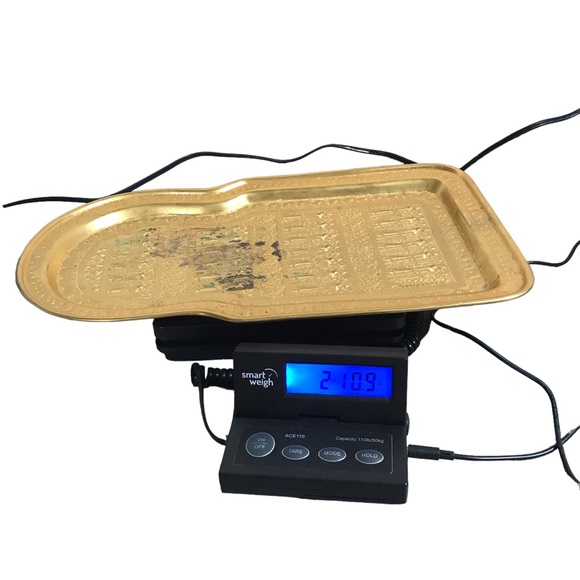 2 Piece Set Turkish Samovar Gold Plated Tea Coffee Ornate Engraving Tray and Pot - Picture 3 of 16